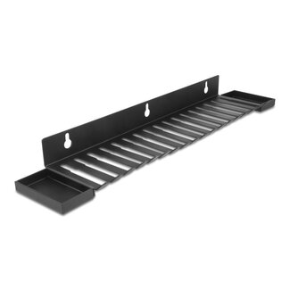 DeLOCK Delock Kabelhalter 401 x 71 mm zur Wandmontage mit zwei Fächern, schwarz