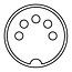 DIN 5-poliger 180° PCB-Stecker | Schwarz