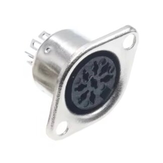 Dolphix DIN 8-poliger 270° Einbau-Stecker | Metall