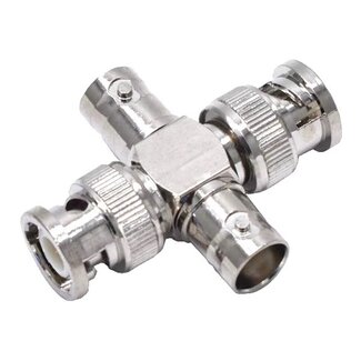 Dolphix 2x BNC (m) - 2x BNC (w) Verteiler | X-Ausführung | 50 Ohm