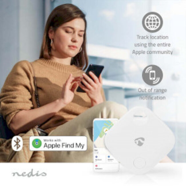 Keyfinder | Kompatibel mit Apple Find My | Batterie betrieben | 1x CR2032 inkl. Batterie | Bluetooth® 5.1 | Batterielaufzeit bis zu 1 Jahr | Weiß | 1 Stück