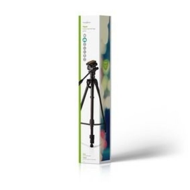 Stativ | Max. Tragkraft 3,0 kg | Min. Arbeitshöhe 60 cm | Max. Arbeitshöhe 165 cm | 3 Segmente | Schwenk- & Neigefunktion | Inkl. Tragetasche | Selbstnivellierende Füße | ABS/Aluminium | Schwarz