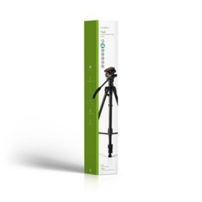 Stativ | Max. Tragkraft 3,0 kg | Min. Arbeitshöhe 60 cm | Max. Arbeitshöhe 165 cm | 3 Segmente | Schwenk- & Neigefunktion | Inkl. Tragetasche | Selbstnivellierende Füße | ABS/Aluminium | Schwarz