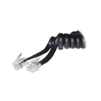 S-Impuls Telefonhörer Spiralkabel 2x4P4C Schwarz 5m