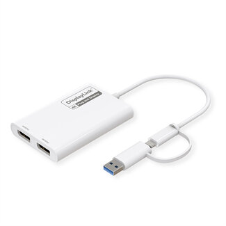 Roline ROLINE Multi-DisplayLink Adapter USB Typ A+C – 2x DP, 4K