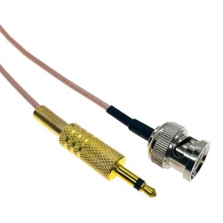 Dolphix BNC (m) - 3,5mm Klinke 2-polig (m) Kabel | RG316 | 50 Ohm | 0,30 m