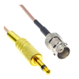Dolphix BNC (v) - 3,5mm Klinke 2-polig (m) Kabel | RG316 | 50 Ohm | 0,30 m