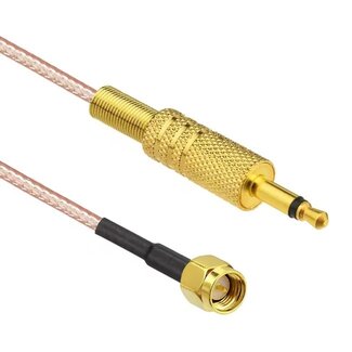 Dolphix SMA Stecker - 3,5mm Klinke 2-polig Stecker Adapter | RG316 | 50 Ohm | 0,30 m