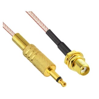 Dolphix SMA Einbaubuchse - 3,5mm Klinkenstecker 2-polig Adapter | RG316 | 50 Ohm | 0,15 m