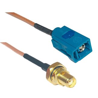 Dolphix Fakra Z (v) - SMA Einbaubuchse (v) Adapter | RG316 | 50 Ohm | 0,15 m