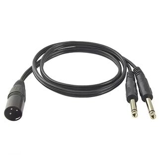 Dolphix 1x XLR Stecker - 2x 6,35mm Mono Klinke Stecker Kabel | 1 Meter