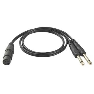 Dolphix 1x XLR (w) - 2x 6,35mm Mono-Klinke (m) Kabel | 1 Meter