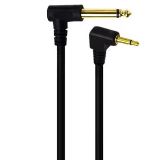Dolphix 3,5mm Klinke - 6,35mm Klinke Kabel | Winkelstecker | Mono | Vergoldet | 1,8 Meter