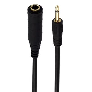 Dolphix 3,5mm Klinkenstecker (m) - 6,35mm Klinkenbuchse (w) Adapter | Mono | Vergoldet | 1,5 m