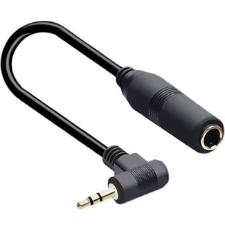Dolphix 3,5mm Klinkenstecker gewinkelt (m) - 6,35mm Klinkenbuchse (w) Adapter | Stereo | vergoldet | 0,30 m