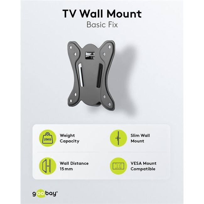 Goobay TV-Wandhalterung | bis 42 Zoll | fest