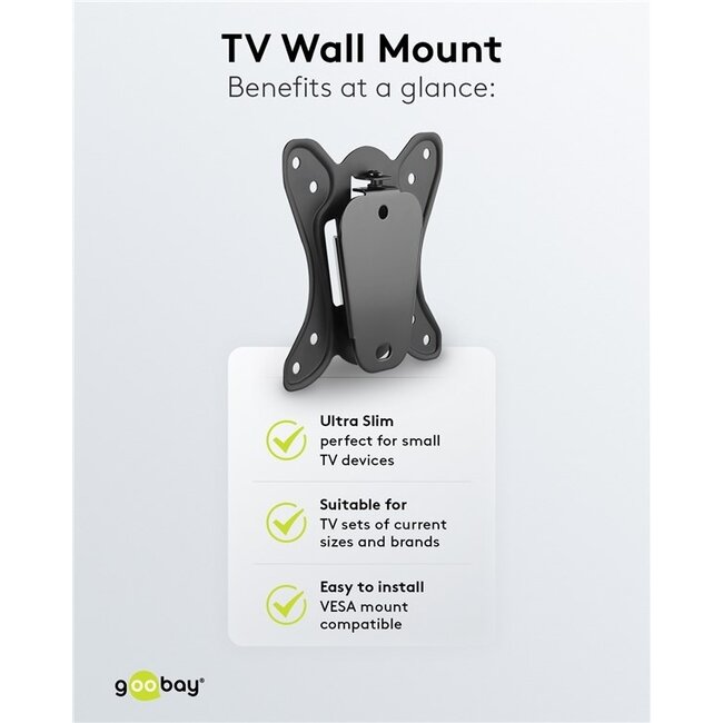 Goobay TV-Wandhalterung | bis 42 Zoll | fest