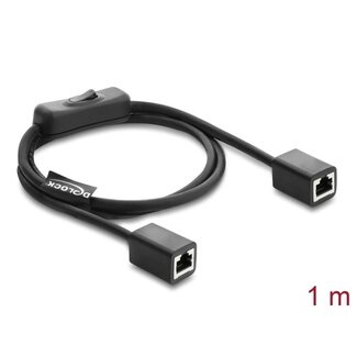 DeLOCK Delock RJ45 Kabel Kupplung zu Kupplung mit Schalter Cat.6 F/UTP 1 m - Netzwerkumschalter schwarz