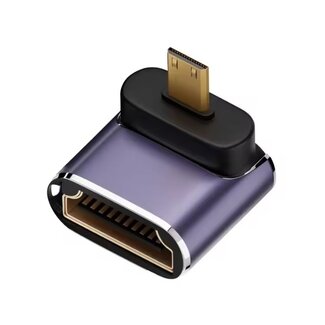 Dolphix Premium Micro HDMI-zu-HDMI Adapter | 90° Winkel nach unten | HDMI 2.1 (8K 60Hz + HDR) | Metall