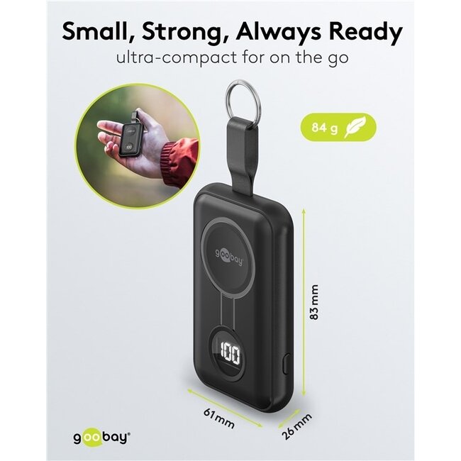 Goobay Kabellose Powerbank für Apple Watch 2.500 mAh