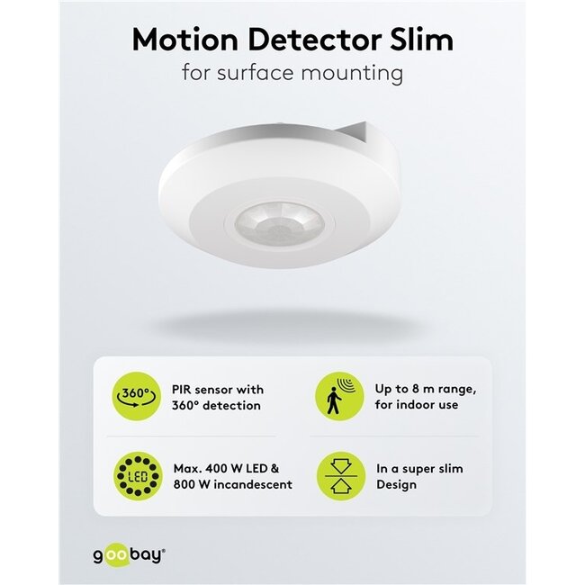 Goobay Bewegungsmelder Slim, weiß