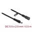 Delock DC-Verlängerungskabel 5,5 x 2,5 mm Stecker auf Buchse mit Bajonettverschluss 0,5 m schwarz