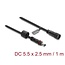 Delock DC Verlängerungskabel 5,5 x 2,5 mm Stecker auf Buchse mit Schraubkappe M12 x 1,75 mm wasserdicht 18 AWG 1 m schwarz