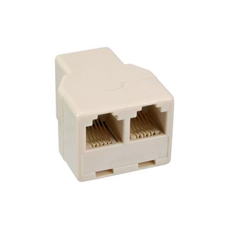 InLine RJ12 (m) - 2x RJ12 (m) Telefon-Splitter | Elfenbein