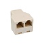 RJ12 (m) - 2x RJ12 (m) Telefon-Splitter | Elfenbein