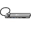 Goobay USB-C zu HDMI 4K 30Hz, USB-A, USB-C PD 100W, RJ45 & SD Adapter | Aluminium | 0,10 m