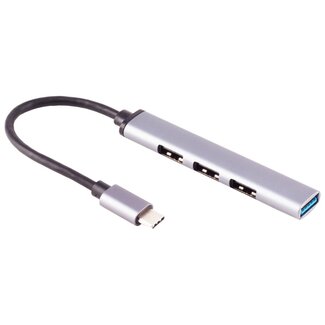 S-Impuls USB-C Hub | 4x USB-A | USB 2.0/3.0 | schlankes Design | Aluminium | 0,10 m
