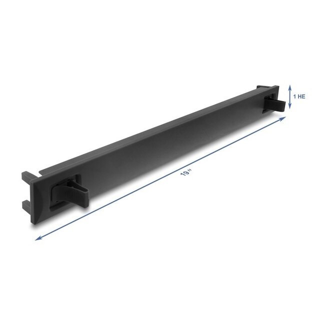 19 Zoll Blindabdeckung | toolless (Snap-in) | 1U | ABS | schwarz
