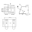 DIN-Schienenadapter | für 3 Keystone-Module | Edelstahl