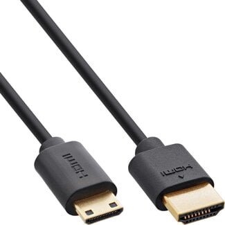InLine Mini HDMI-zu-HDMI Kabel | Slimline | HDMI 2.1 (8K 60Hz + HDR) | Kupfer | 0,30 m