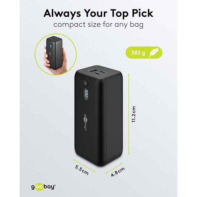 Goobay Laptop Powerbank 20.000 mAh mit Power Delivery
