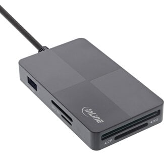 InLine InLine USB-Hub mit Kartenleser (USB-A/USB-C) | 3x USB-A | 5 Kartensteckplätze | USB 3.0 5 Gbps | 0,30 m