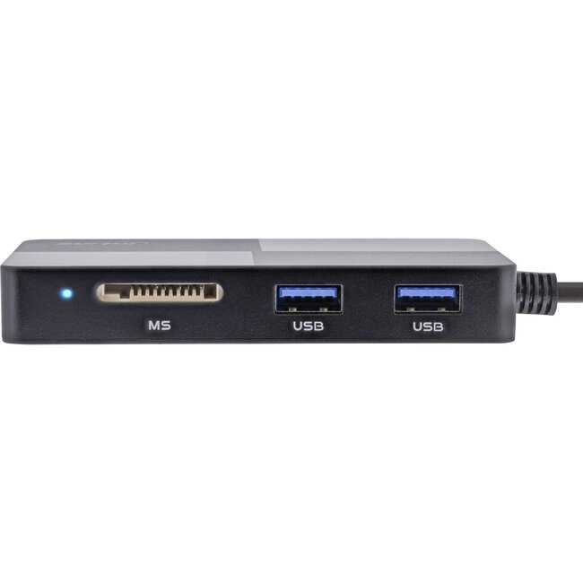 InLine USB-Hub mit Kartenleser (USB-A/USB-C) | 3x USB-A | 5 Kartensteckplätze | USB 3.0 5 Gbps | 0,30 m