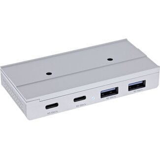 InLine InLine magnetischer USB-Hub (USB-A/USB-C) | 2x USB-C + 2x USB-A | USB 3.1 10 Gbps | Aluminium | 1,5 m