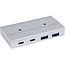 InLine magnetischer USB-Hub (USB-A/USB-C) | 2x USB-C + 2x USB-A | USB 3.1 10 Gbps | Aluminium | 1,5 m