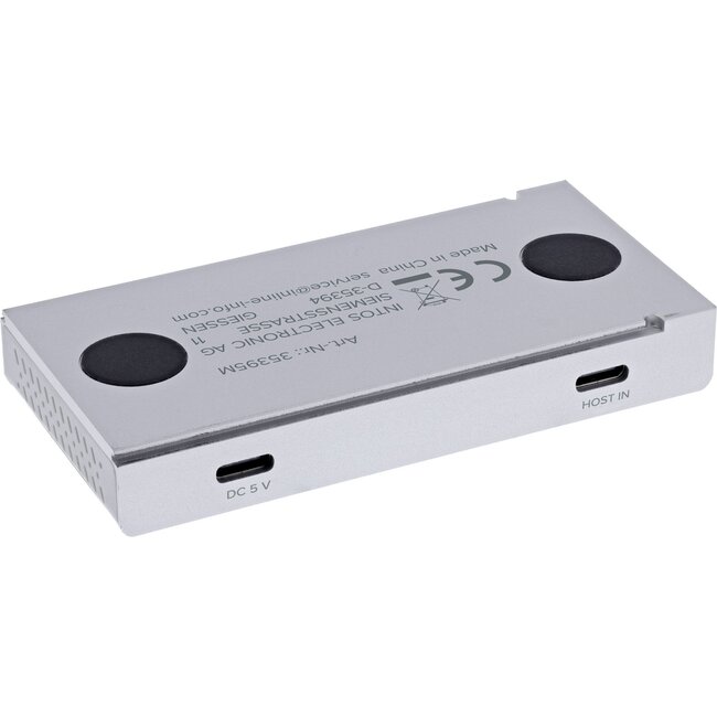 InLine magnetischer USB-Hub (USB-A/USB-C) | 2x USB-C + 2x USB-A | USB 3.1 10 Gbps | Aluminium | 1,5 m