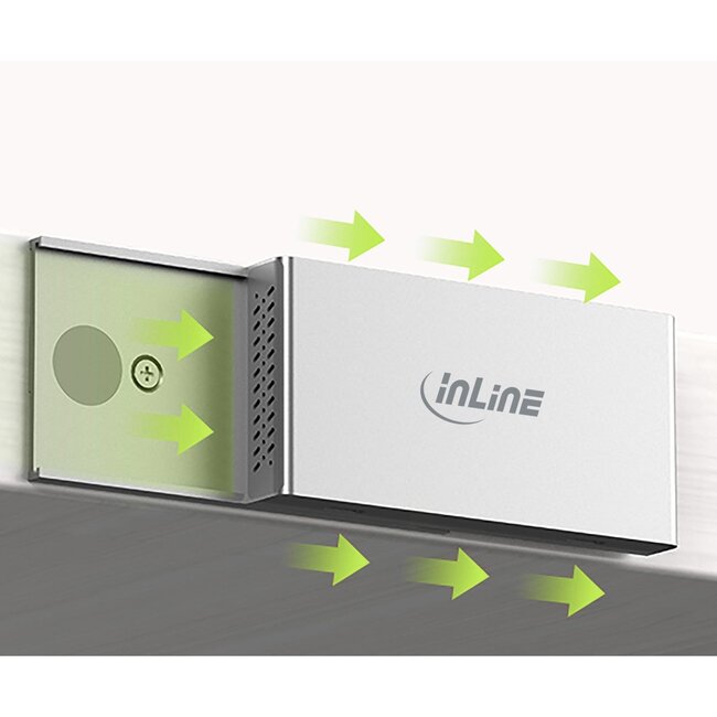 InLine magnetischer USB-Hub (USB-A/USB-C) | 2x USB-C + 2x USB-A | USB 3.1 10 Gbps | Aluminium | 1,5 m