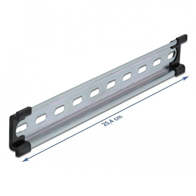 DIN-Schiene mit Schlitzlöchern | 10 Zoll | 25,4 x 3,5 x 0,75 cm | Stahl