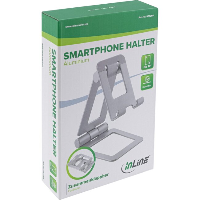 Inline Smartphone- und Tablet-Tischständer | bis 10 Zoll | Aluminium