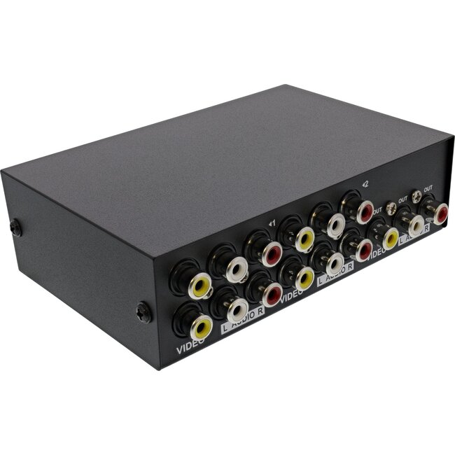 InLine 4-fach Composite Audio/Video Umschalter | Metall