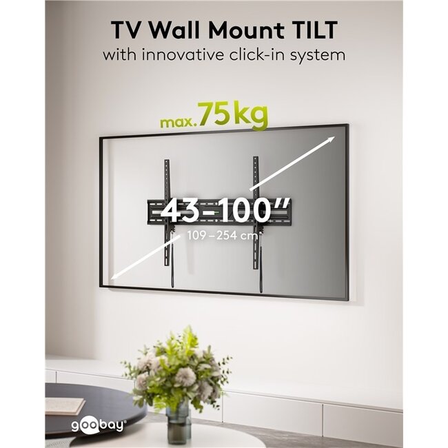 Goobay TV-Wandhalterung | bis 100 Zoll | neigbar