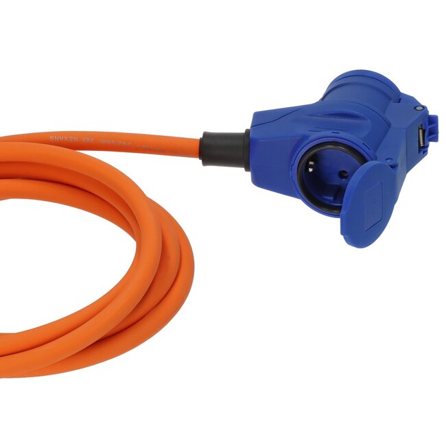 Brennenstuhl Camping-Stromkabel 10m | CEE 3-pol 230V/16A | 3x2,5mm² | IP44 | Extra Steckdose