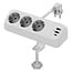 Schreibtisch-Steckdosenleiste mit Klemme | 3 Steckplätze | 2x USB-A + 1x USB-C PD 30W | 1,5 m