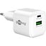 Goobay Nano USB-Ladegerät | USB-C PD + USB-A QC | GaN | 20W | Weiß