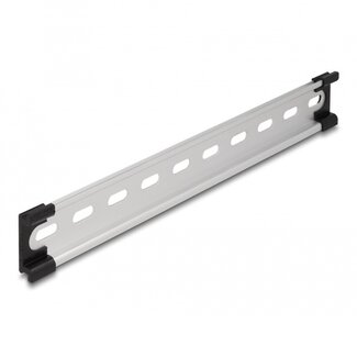 DeLOCK DIN-Schiene mit Schlitzlöchern | 10 Zoll | 25,4 x 3,5 x 0,75 cm | Aluminium