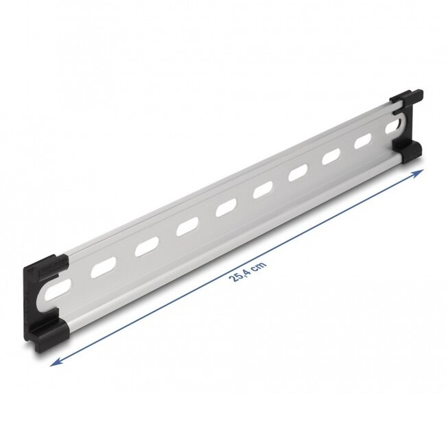 DIN-Schiene mit Schlitzlöchern | 10 Zoll | 25,4 x 3,5 x 0,75 cm | Aluminium